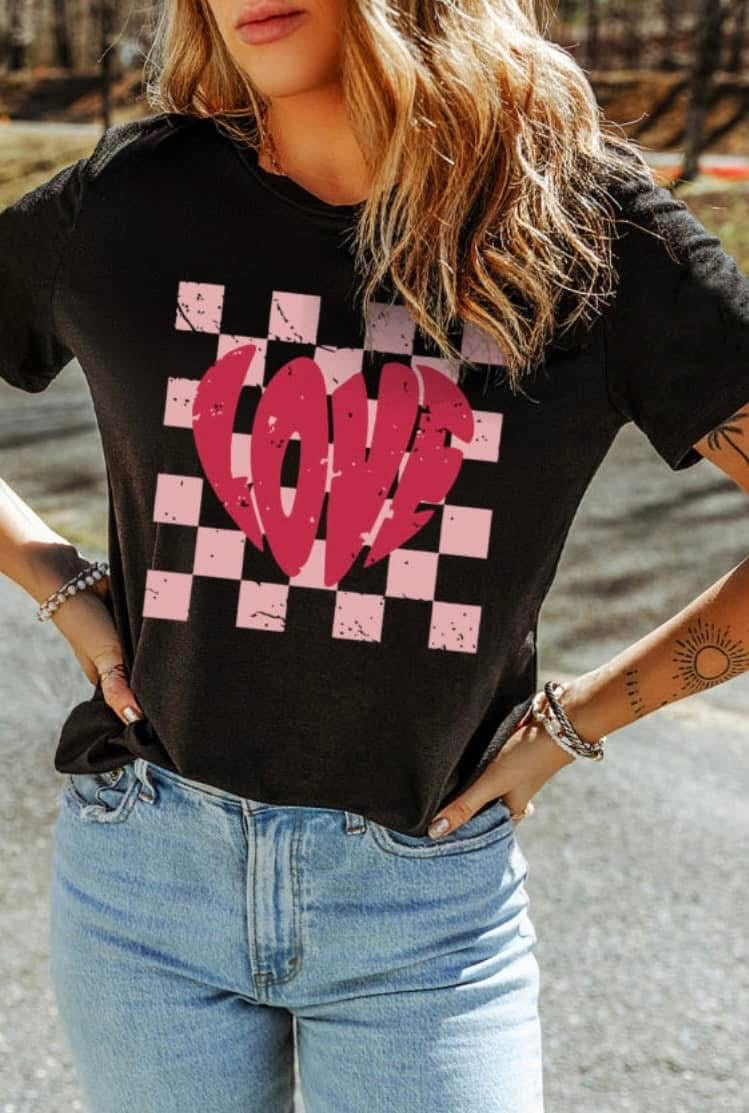 Checkered Heart Tee