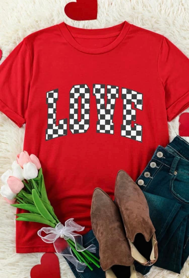 Checkered Love Tee