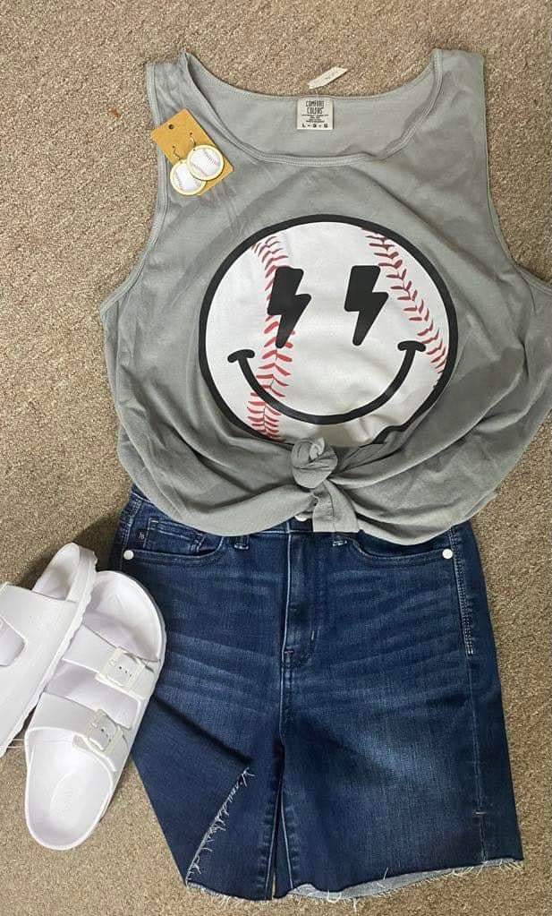 Baseball Smiley Tank