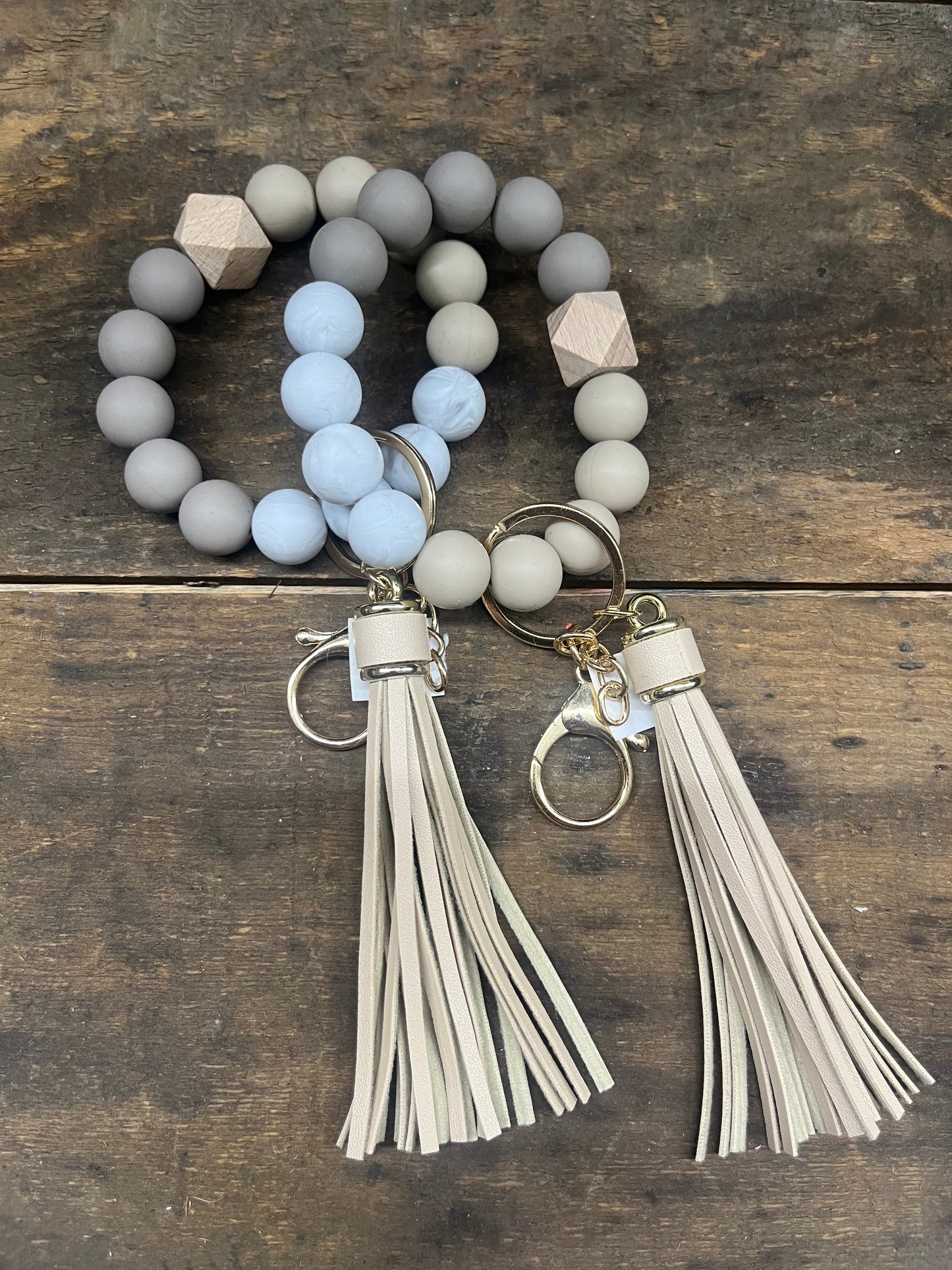 Neutral/Marble Bead Keychain