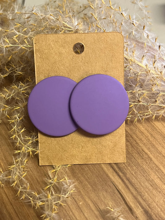 Dark Purple Circle Earrings