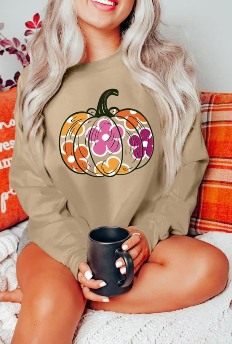 Flower Pumpkin Sweater