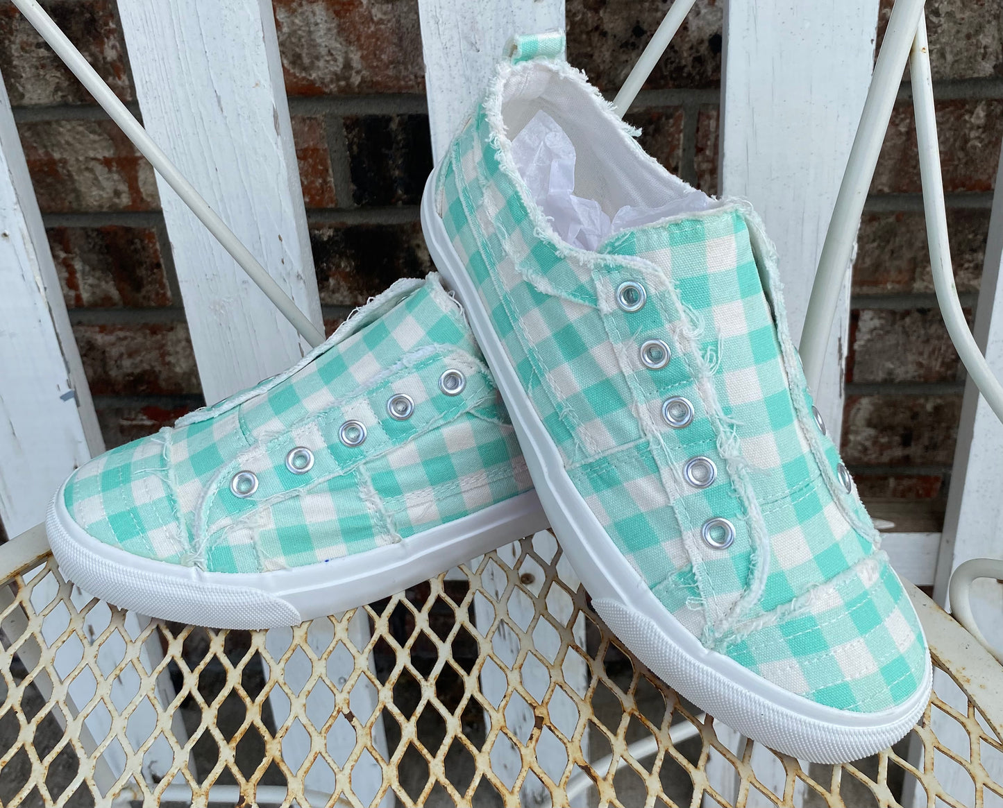 Green Plaid Shoes